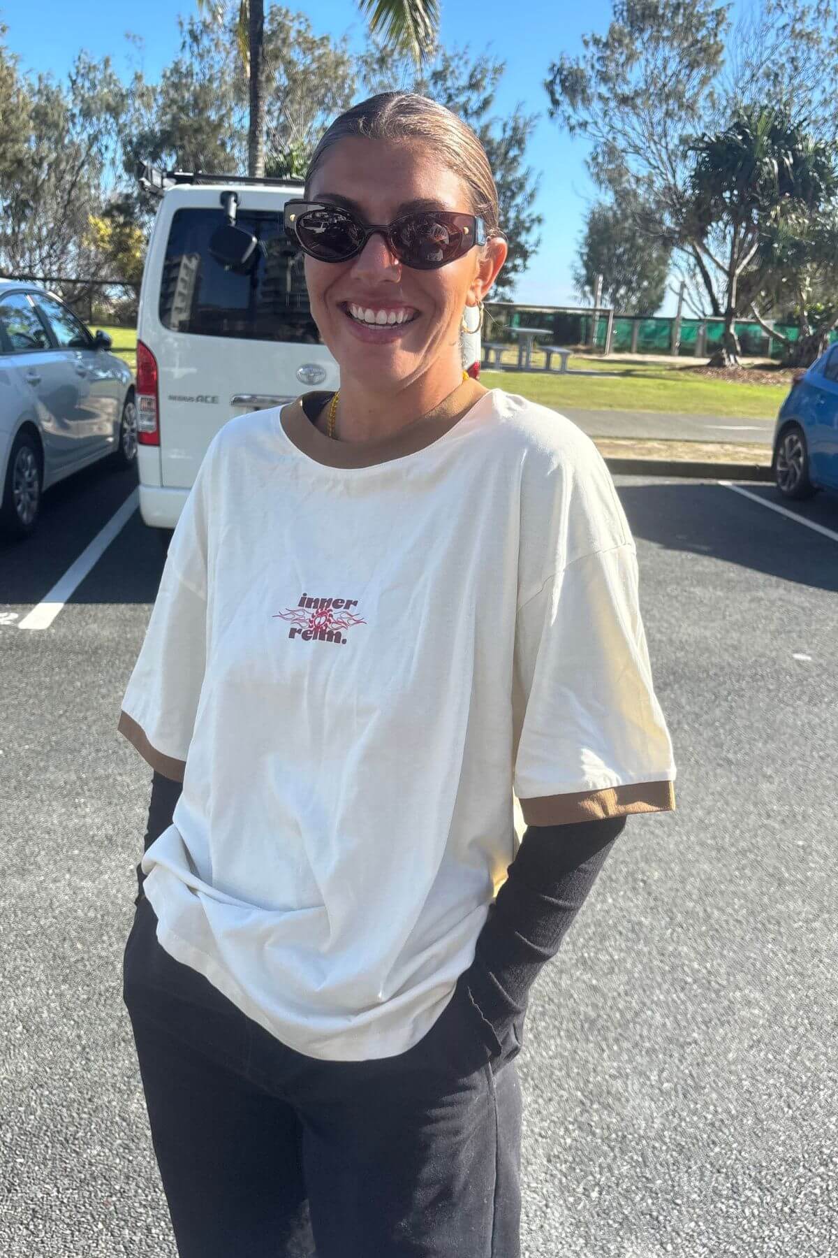 Fireplace Ringer Tee | Bone