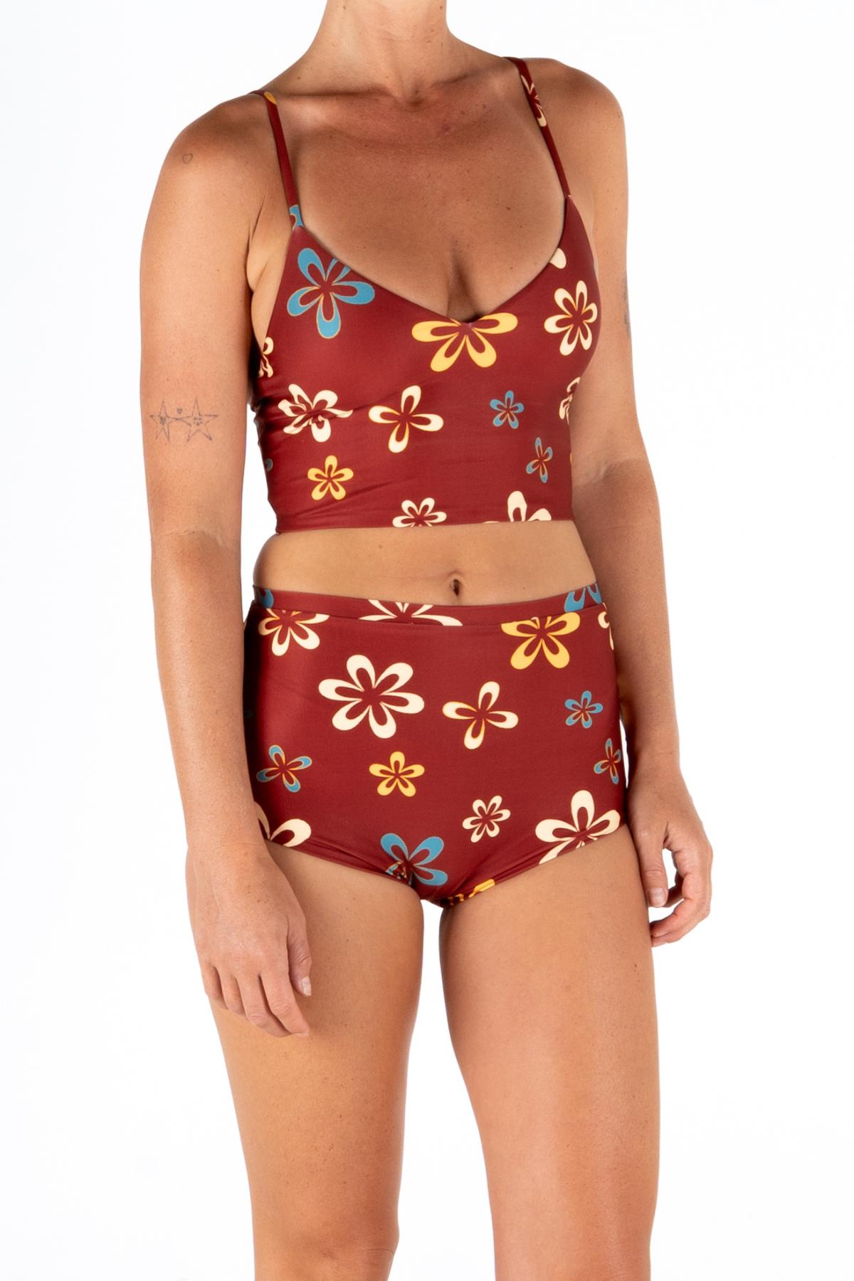 BACKBEACH TOP | MAROON FLOWER