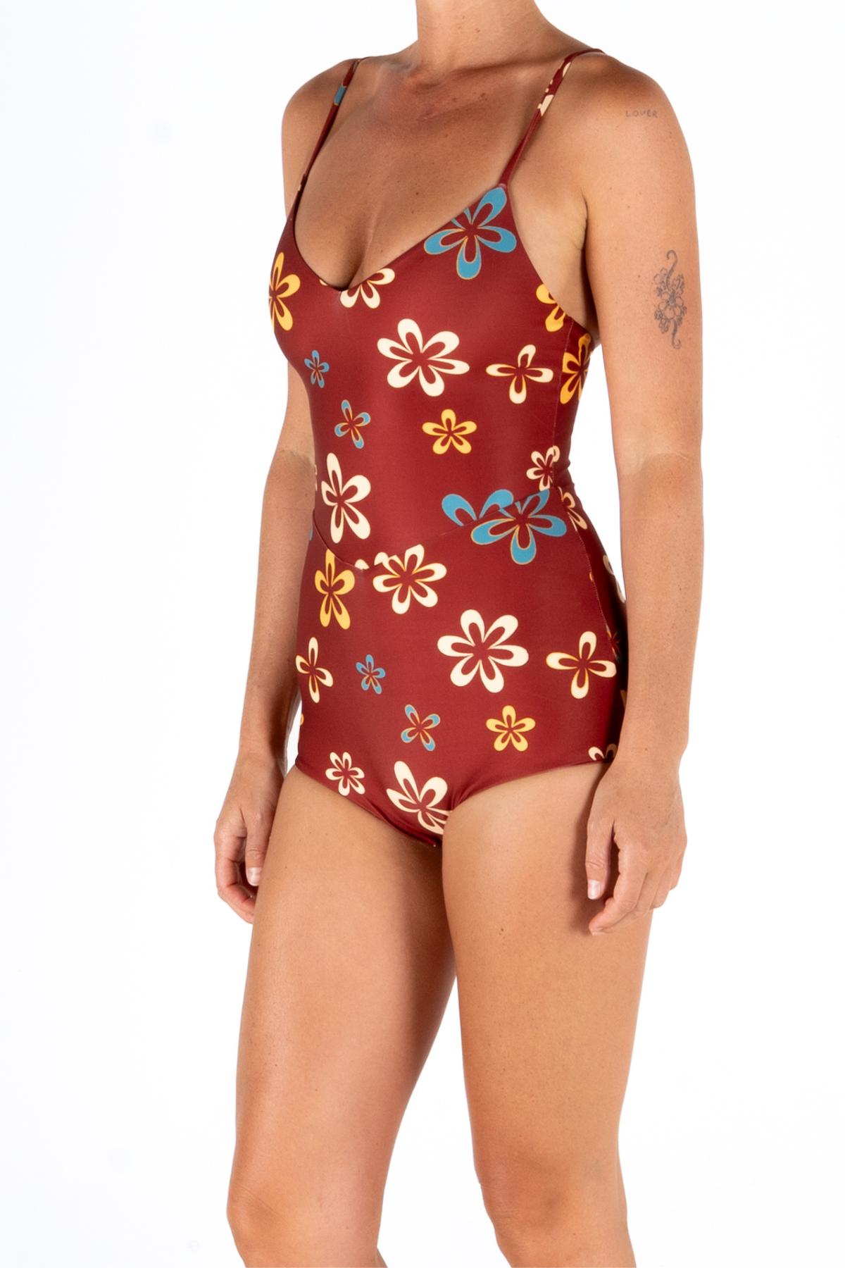 PATHPAVER SURF SUIT | MAROON FLOWER