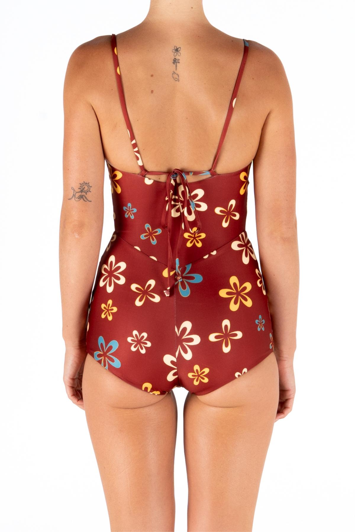 PATHPAVER SURF SUIT | MAROON FLOWER