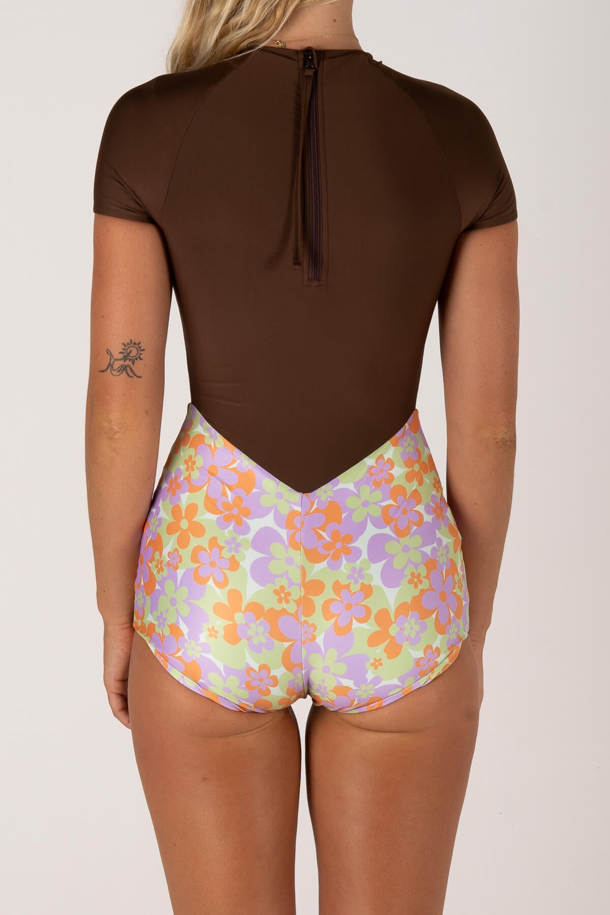 Inner Relm SetWave Surf Suit Choc Candy in Brown – Women's Surf Suit, view 4