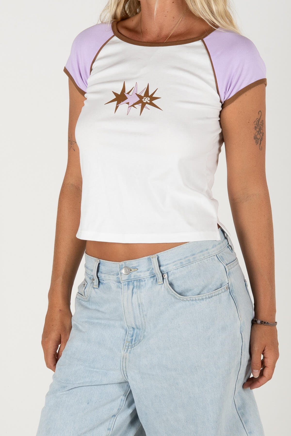 STARSIGN BABY TEE | WHITE/PINK