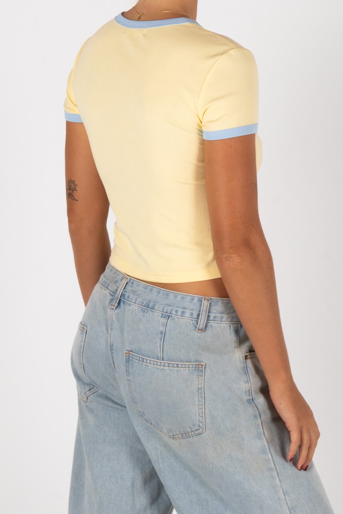 Tetris Baby Ringer Tee | Yellow