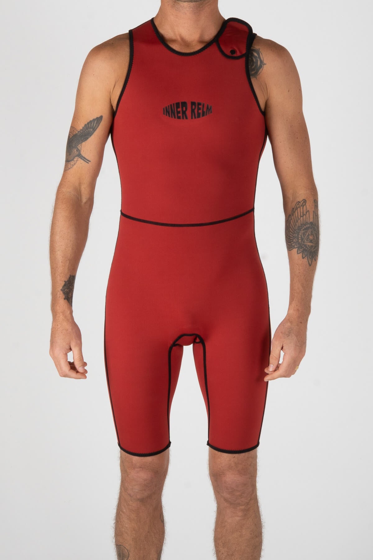 Double Tube 2in1 Short John | Black/Red
