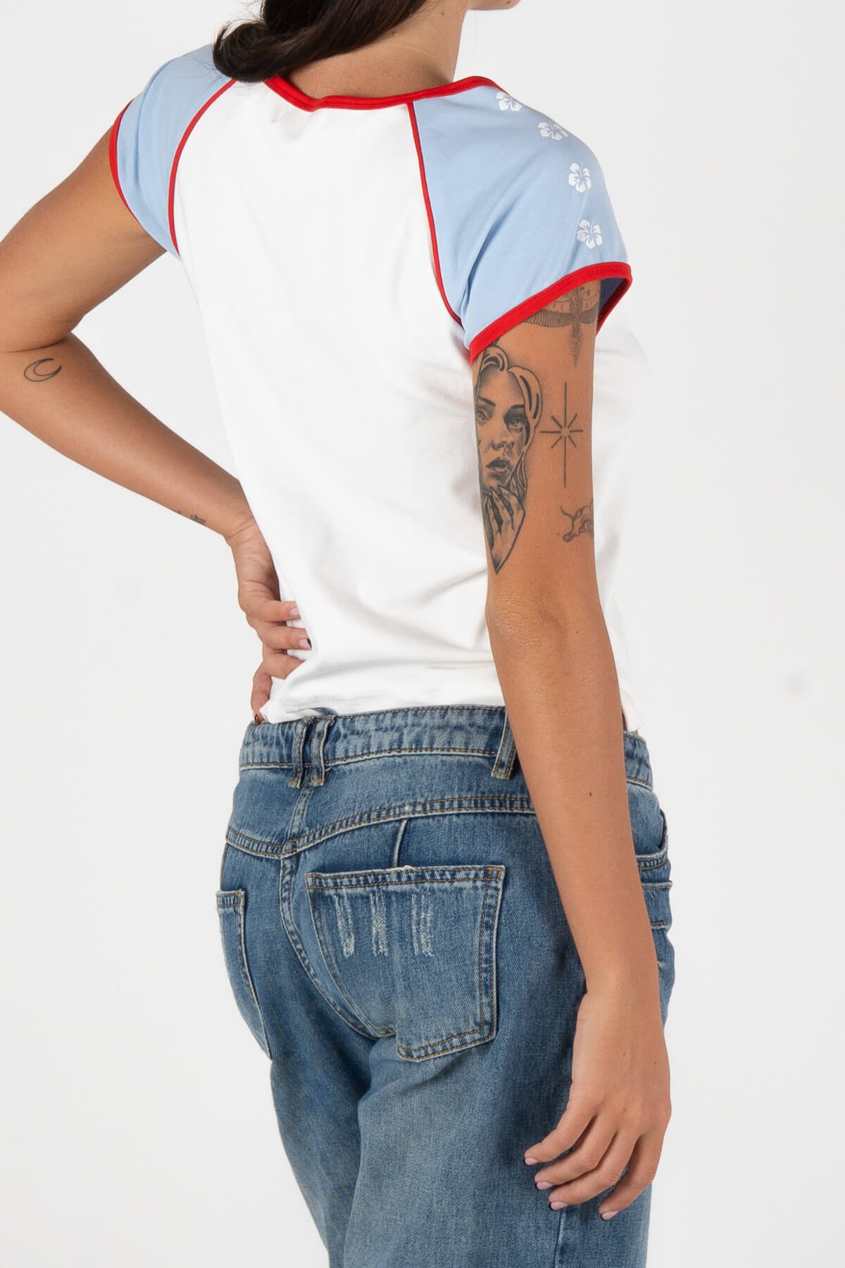 Inner Relm Wave Lover Baby Tee White in White – Apparel, view 5