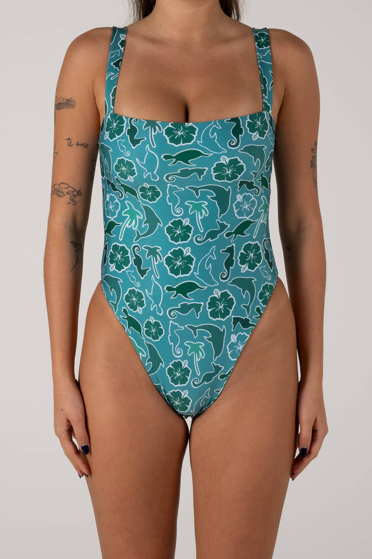 Inner Relm Ladies Surf Swimwear HellaCute One Piece Choc Flower