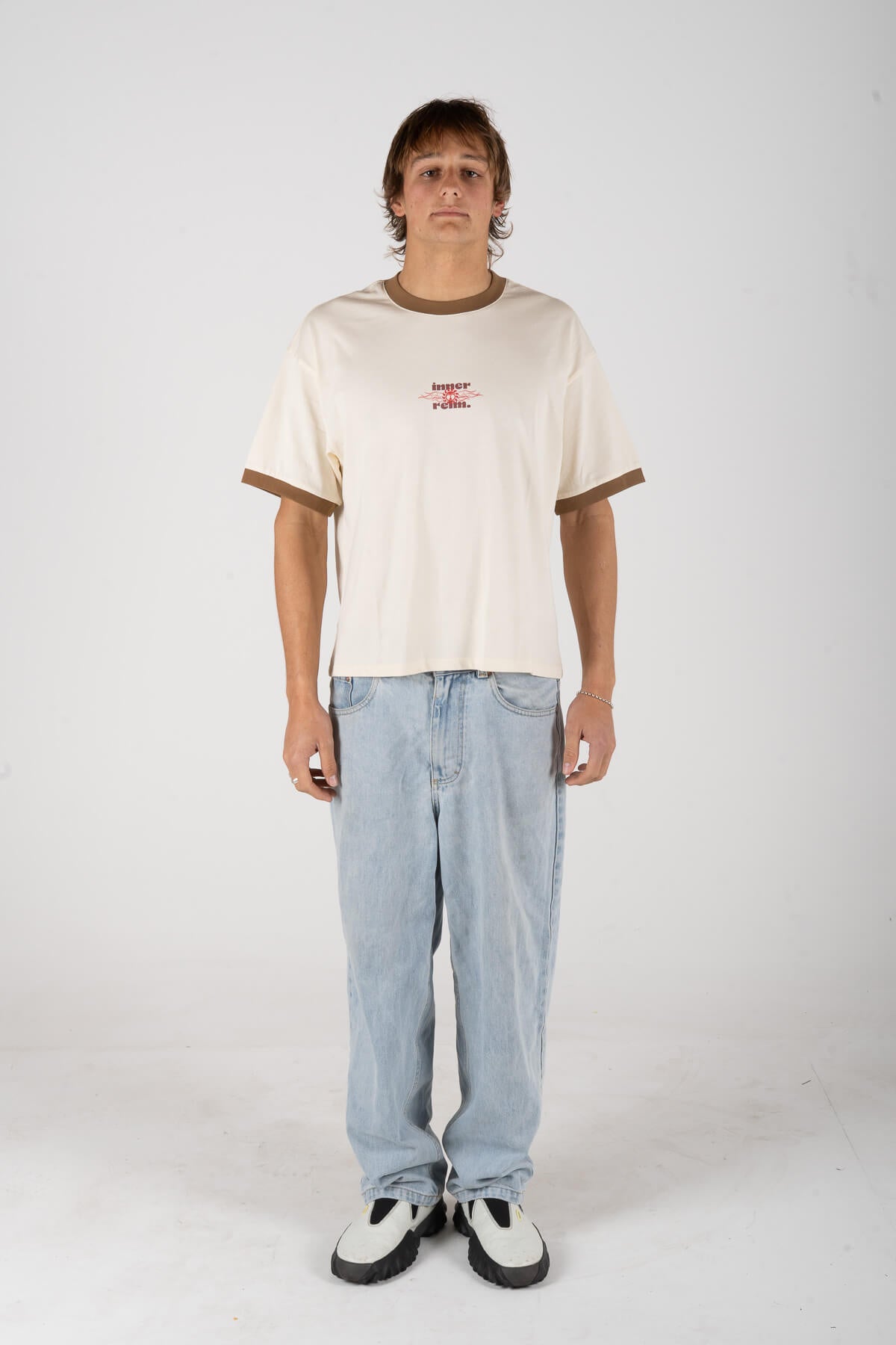 Fireplace Ringer Tee | Bone