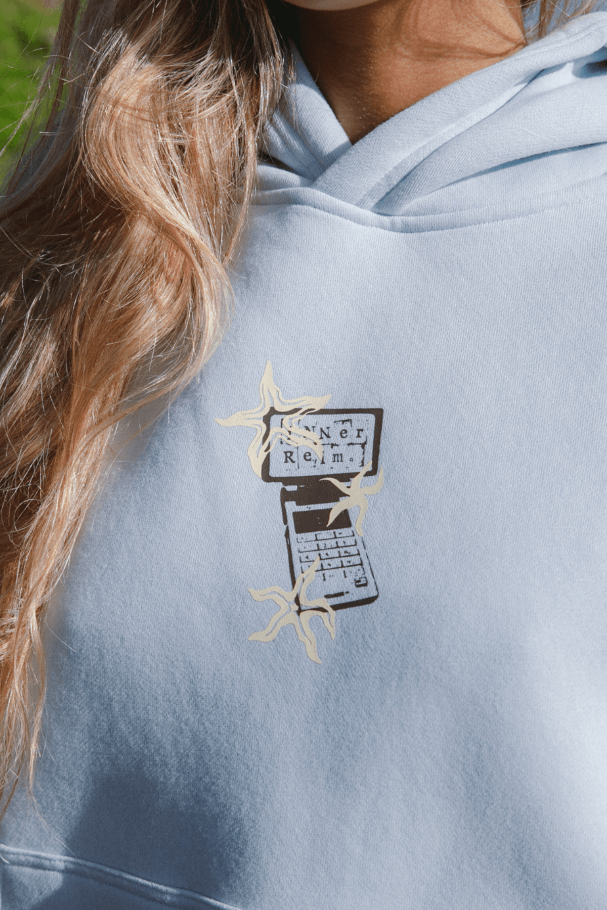 Flip Phone Hoodie | Baby Blue