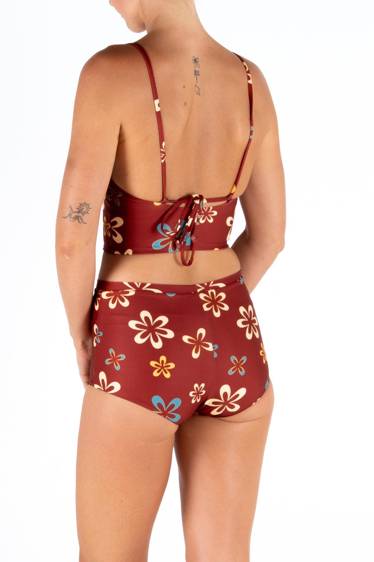 BACKBEACH TOP | MAROON FLOWER