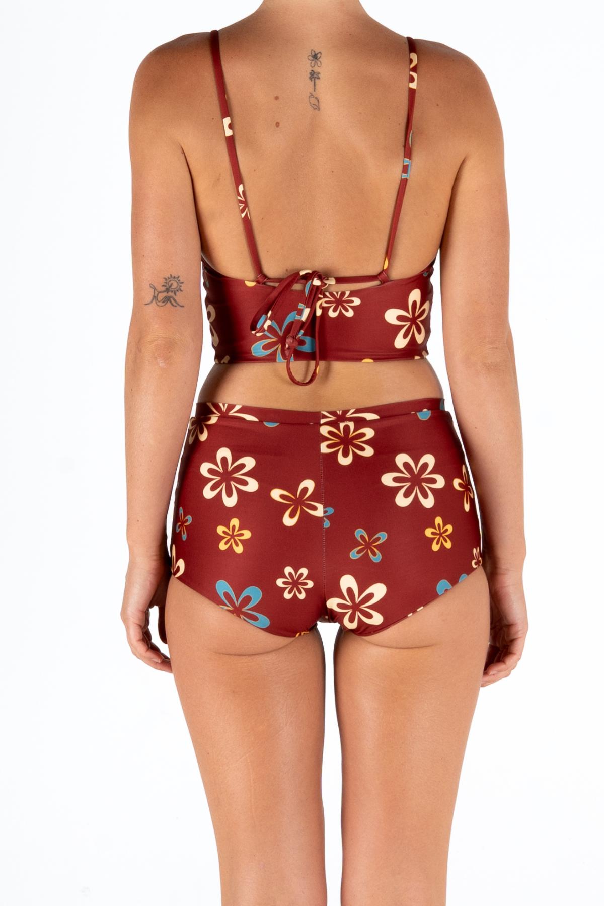 BACKBEACH TOP | MAROON FLOWER