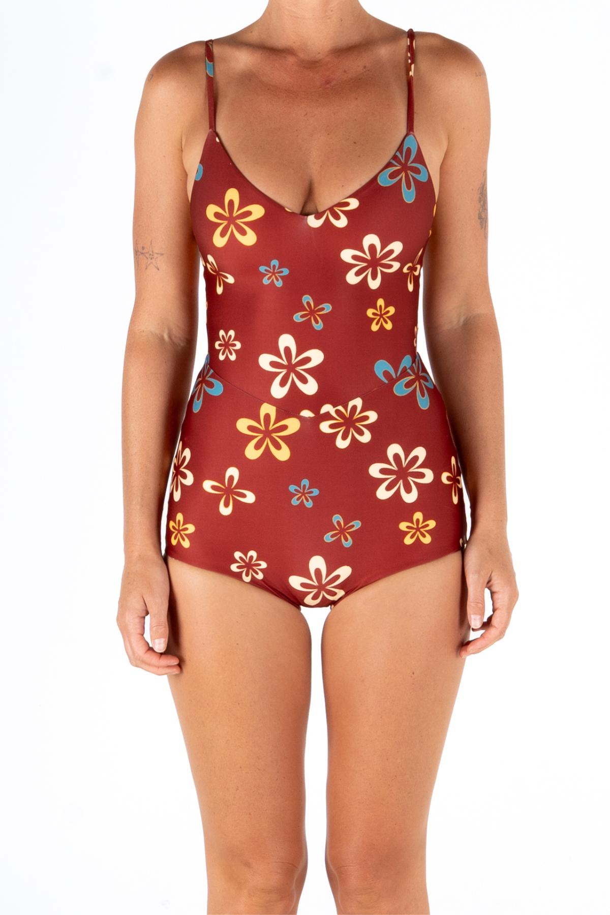 PATHPAVER SURF SUIT | MAROON FLOWER