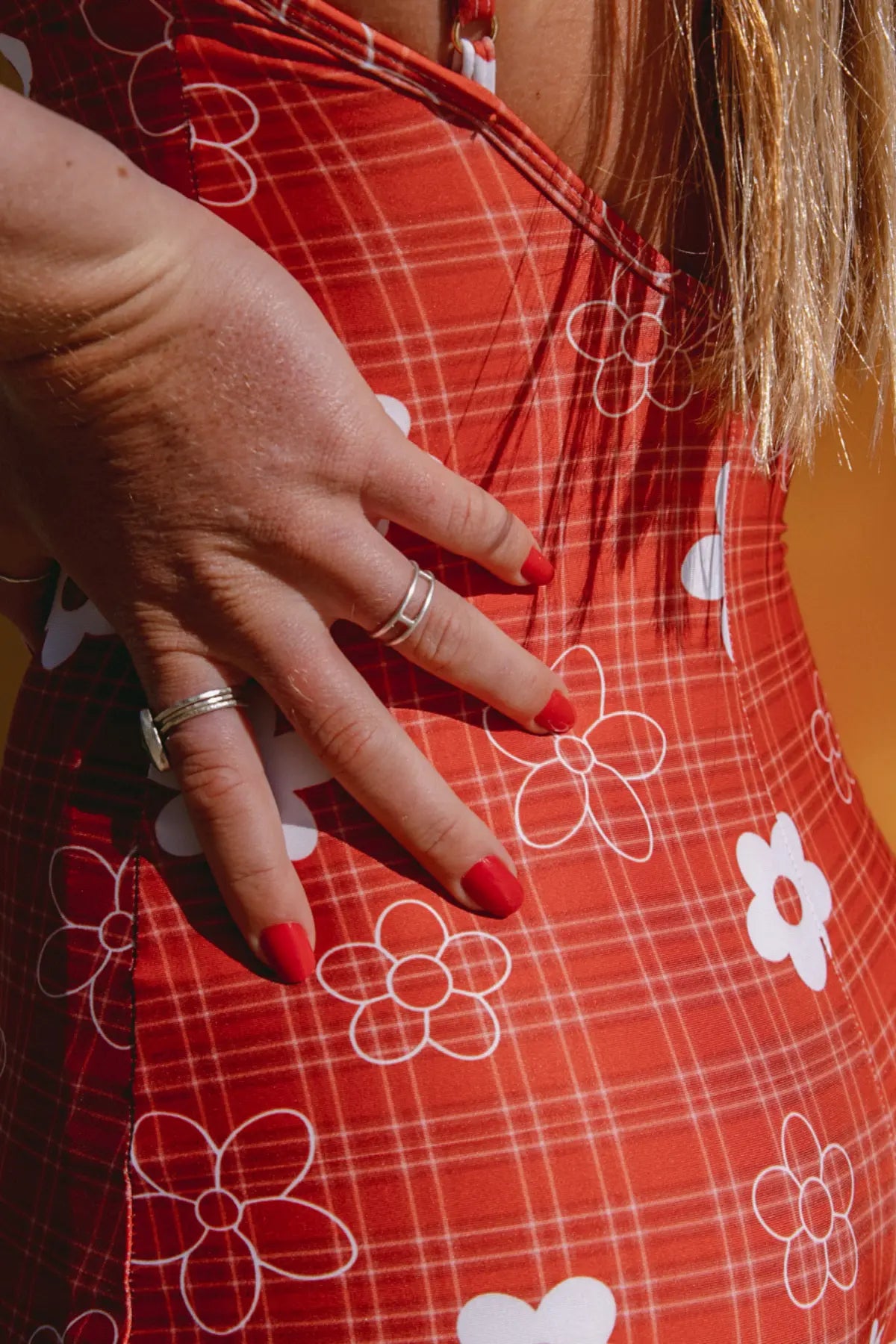 MIDDAY SURF SUIT | GINGHAM RED