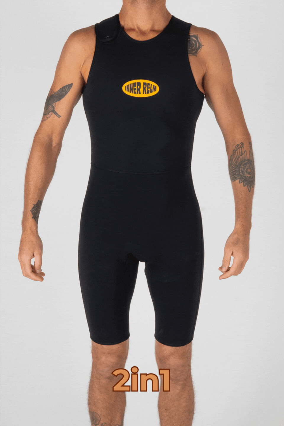 Double Tube 2in1 Short John | Black/Red
