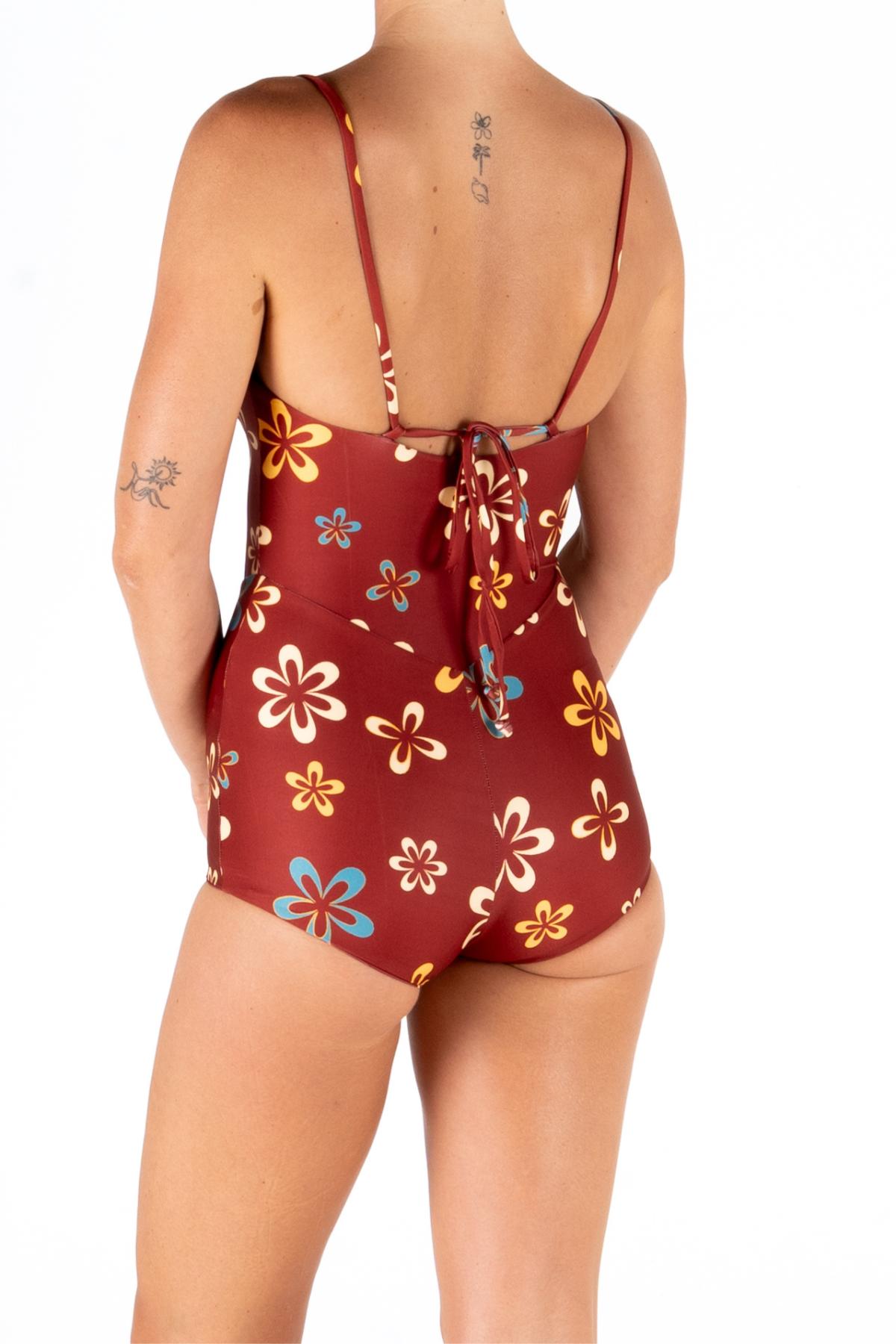 PATHPAVER SURF SUIT | MAROON FLOWER