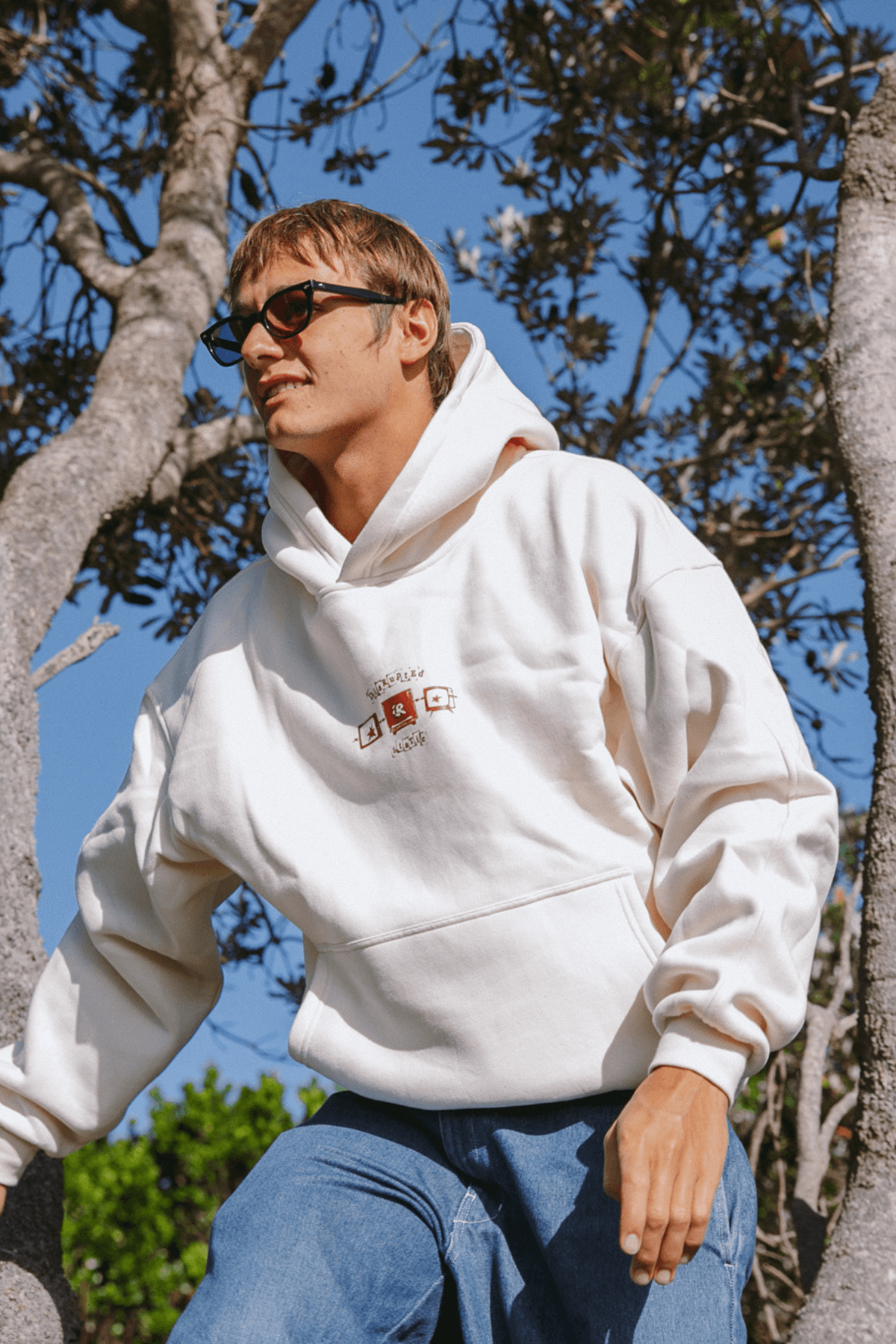 Inner Relm Disrupted Static Hoodie Bone in Bone – Apparel, view 11