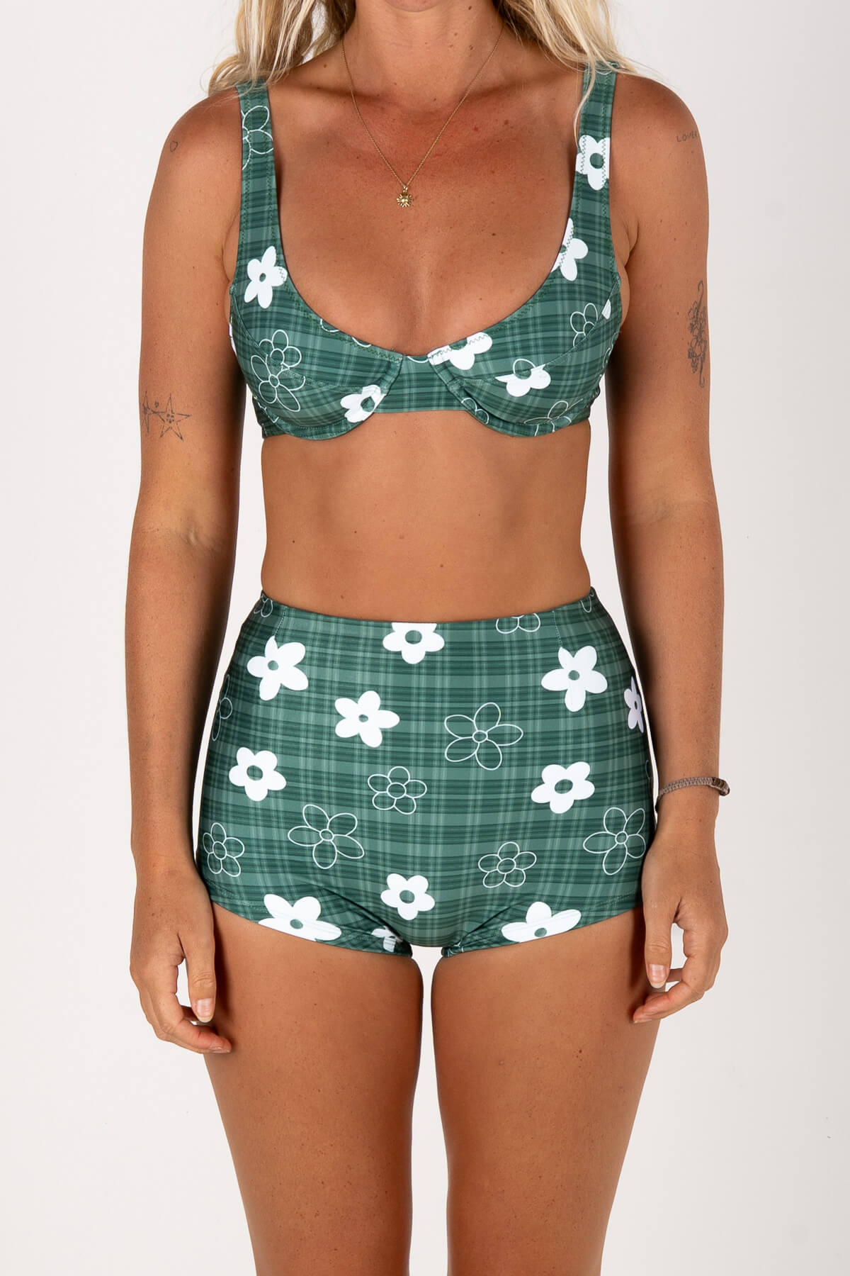 SheBad Shorts | Gingham Green