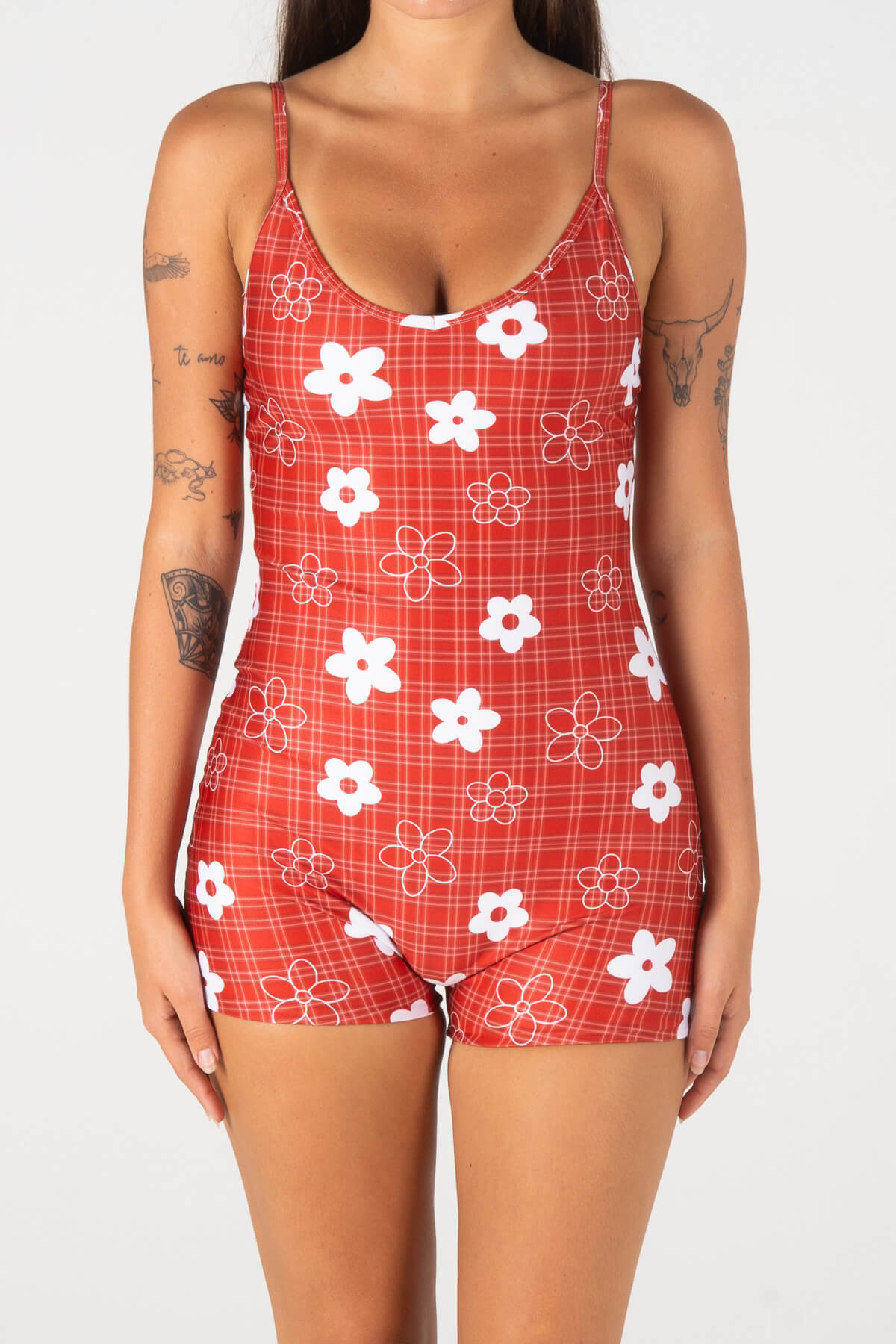 MIDDAY SURF SUIT | GINGHAM RED