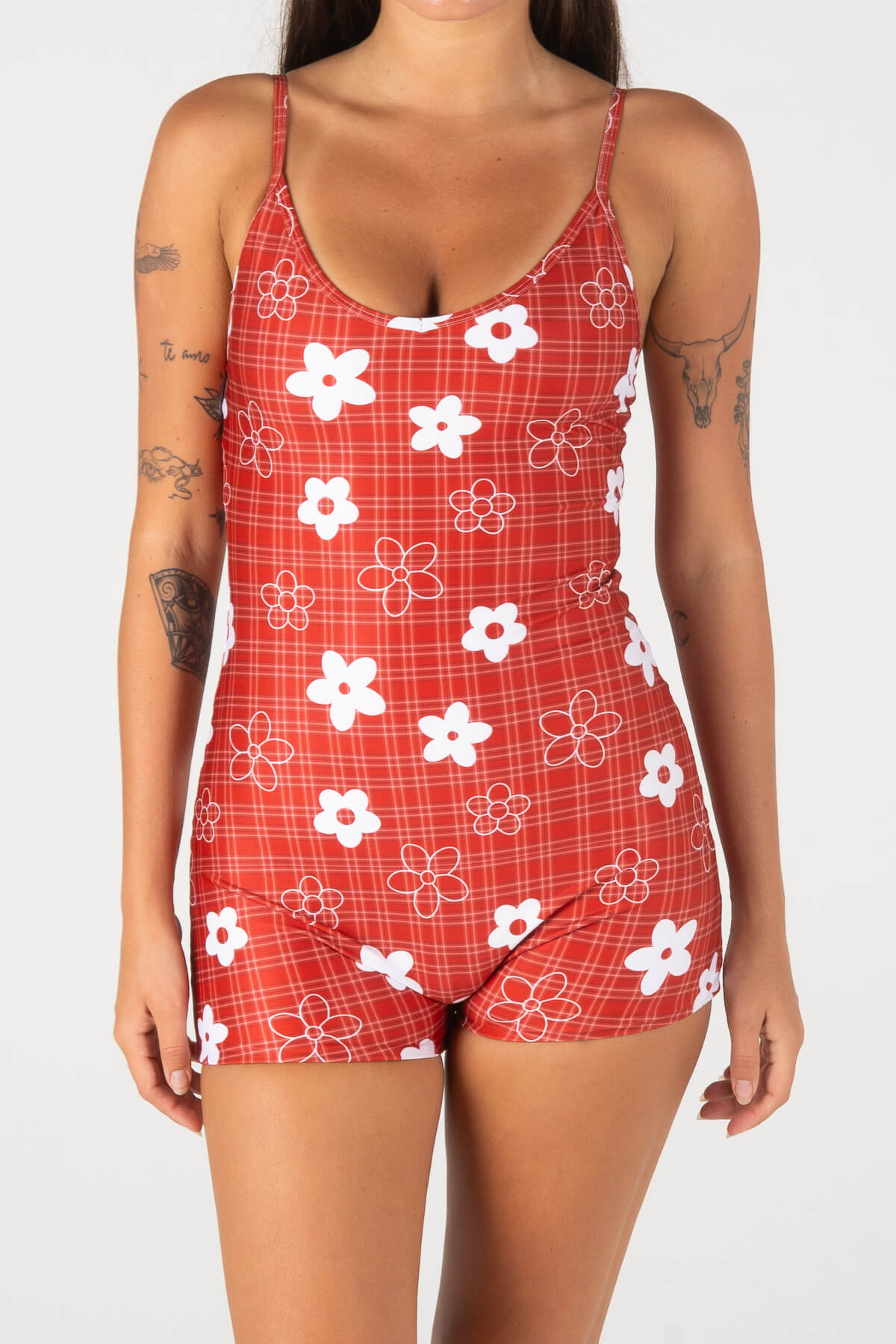MIDDAY SURF SUIT | GINGHAM RED