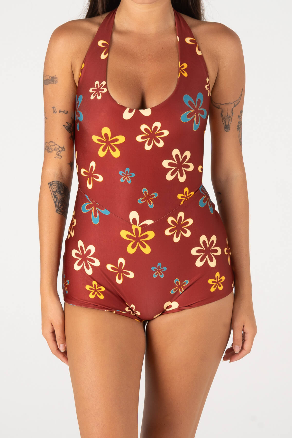 MYWAVE SURF SUIT | MAROON FLOWER