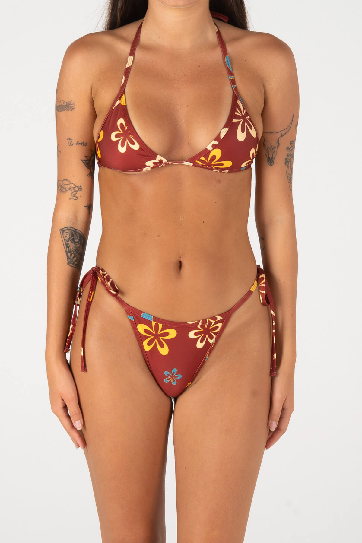 CHEEKYGAL BOTTOMS | MAROON FLOWER