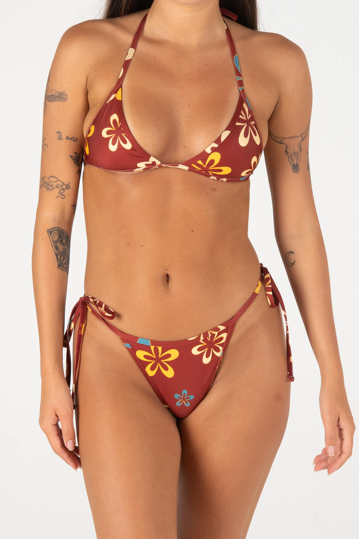 CHEEKYGAL TOP | MAROON FLOWER