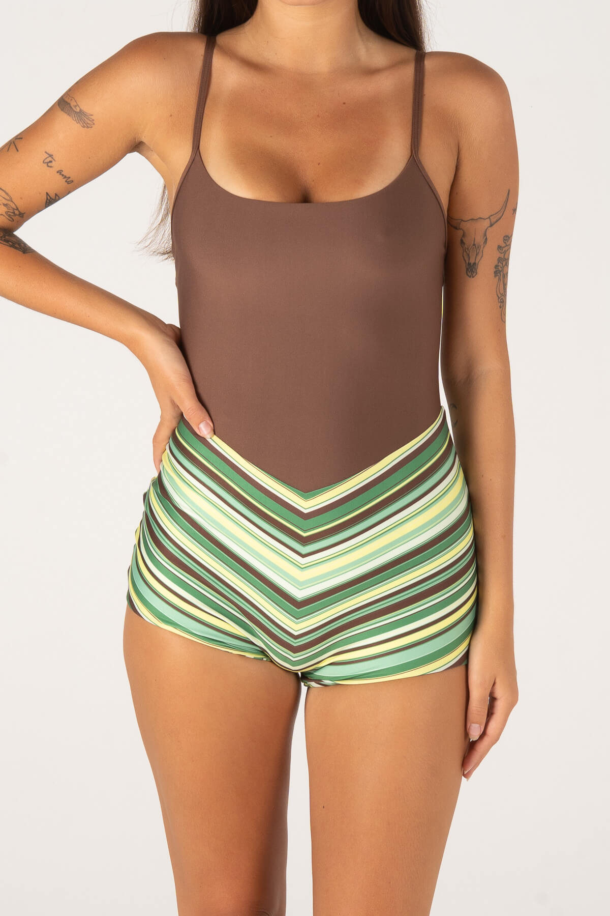 HOLIDAY SURF SUIT | GREEN STRIPE
