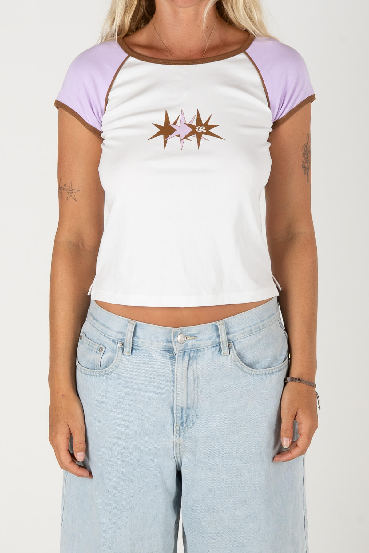 STARSIGN BABY TEE | WHITE/PINK