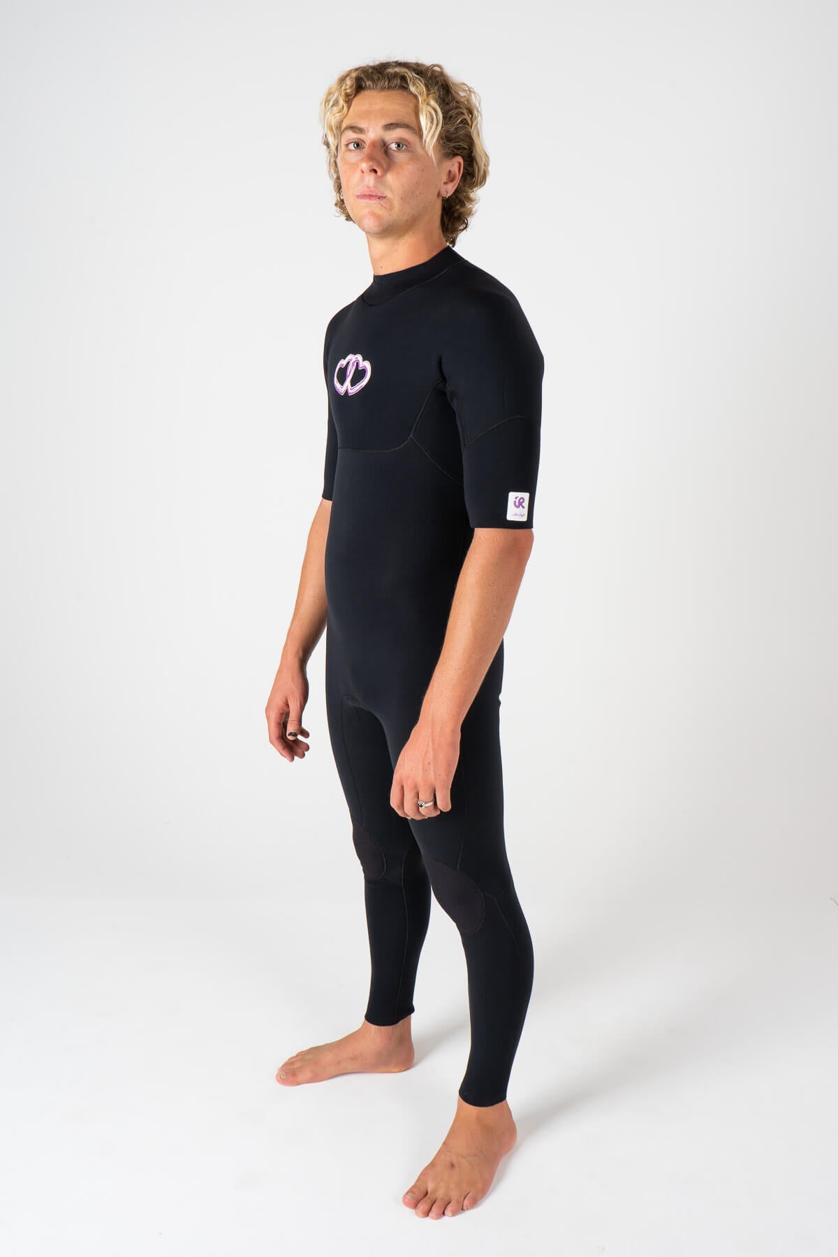 mens, steamer, shortarm, short arm steamer, 2, surfing, inner relm, back zip, Luke griffin, Luke Griffo,