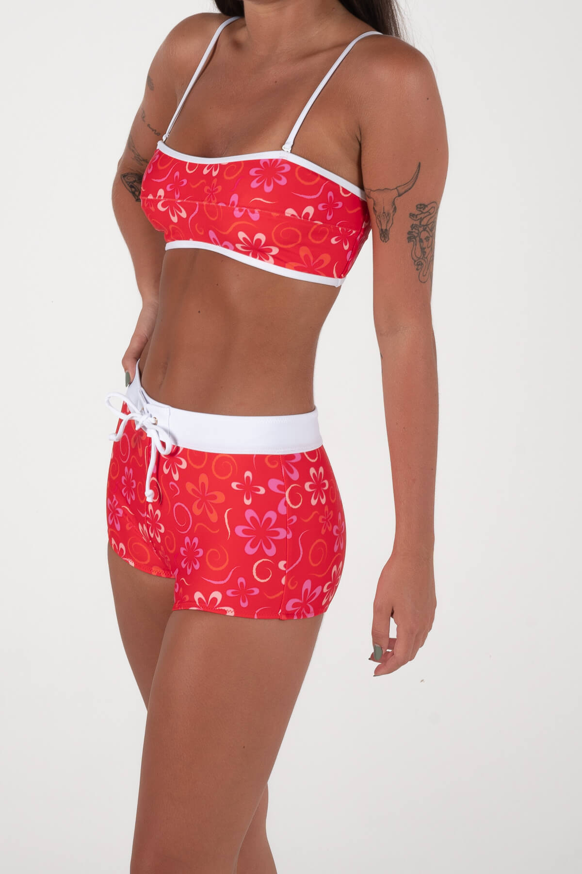 Inner Relm Womens Surf Swimwear | Gimme Shorts | Rosey red