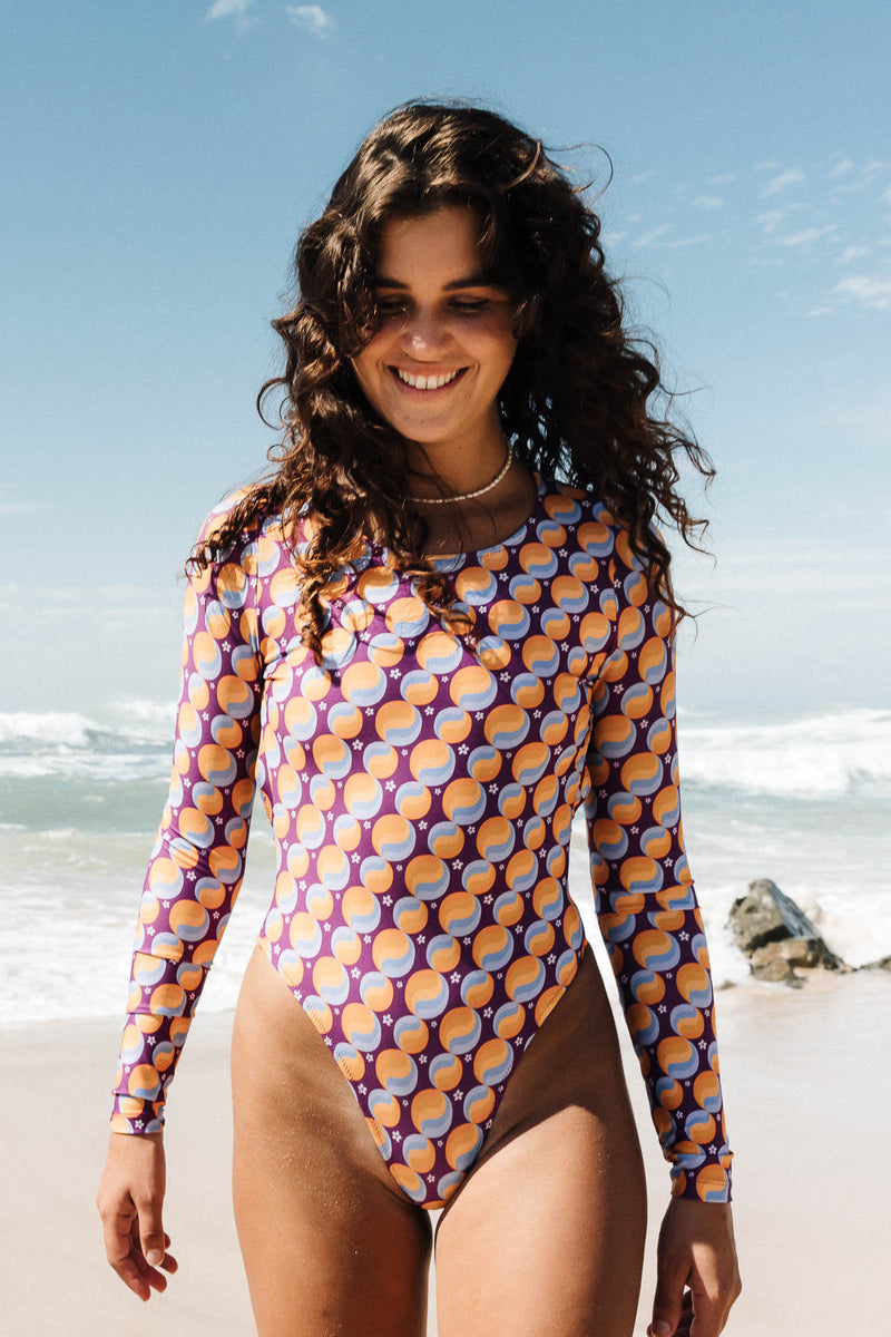 inner relm, swimwear, one piece, vest, long sleeve, bikini, vintage, surfing, sustainable