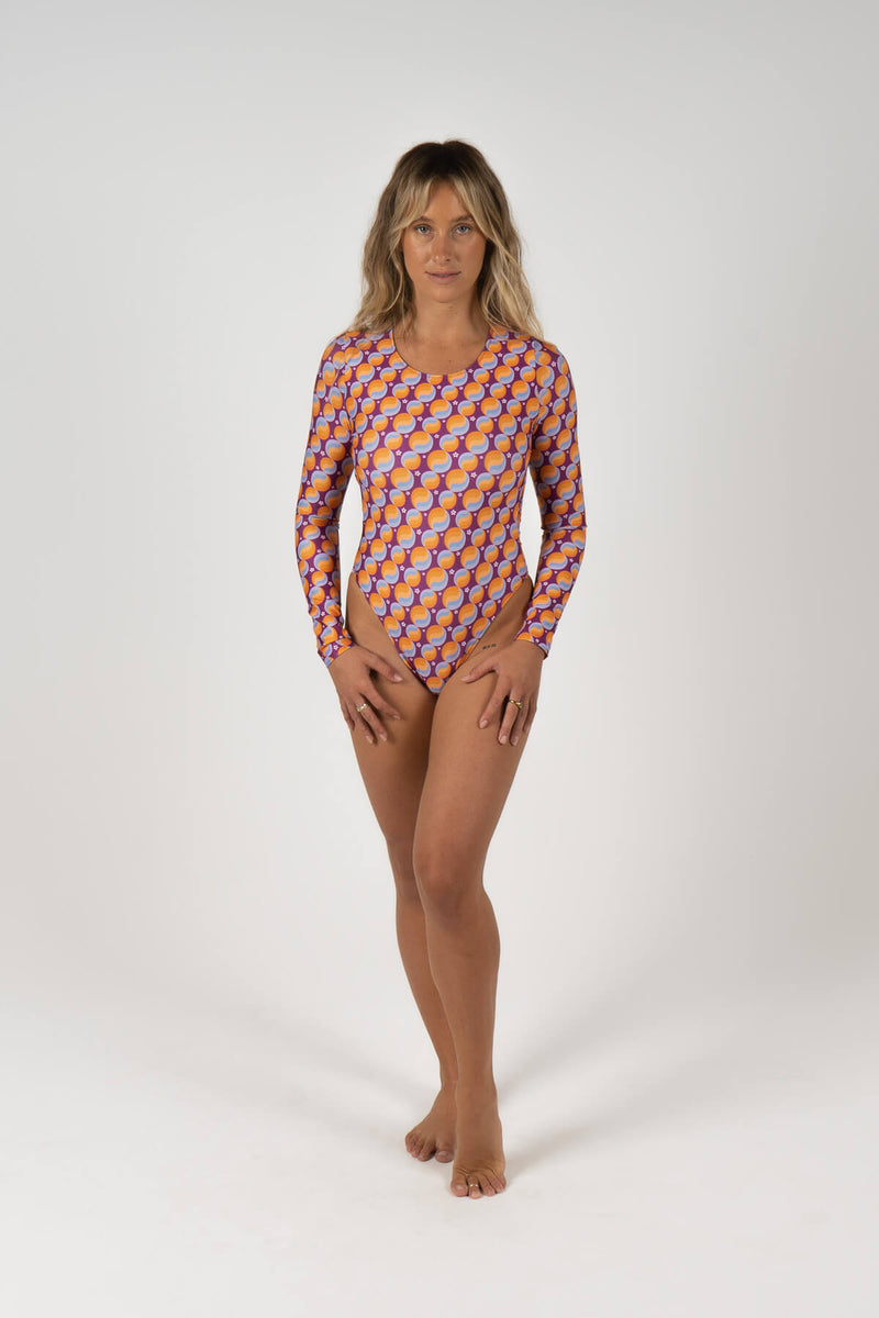 inner relm, swimwear, one piece, vest, long sleeve, bikini, vintage, surfing, sustainable