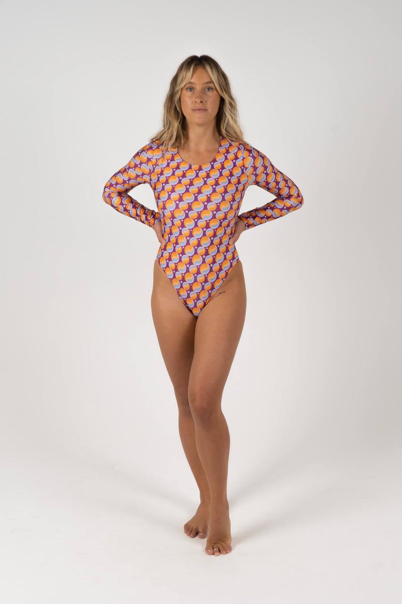 inner relm, swimwear, one piece, vest, long sleeve, bikini, vintage, surfing, sustainable