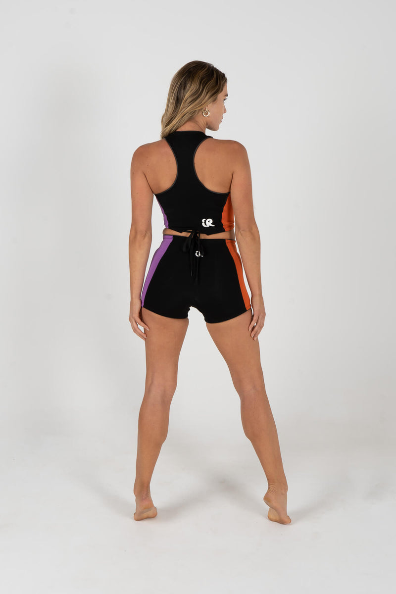 wetsuit, shorts, boy leg, shorties, two piece, inner relm, surfing, ladies, vintage