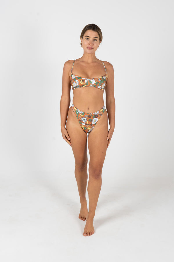 swimwear, bikini, top, ladies, mushroom, surfing, vintage, swim, recycled, sustainable, inner relm, cheeky