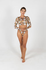 swimwear, ladies, surfing, vest, rash top, rash guard, crop, mushroom, swim, recycled, sustainable, inner relm