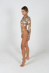 swimwear, ladies, surfing, vest, rash top, rash guard, crop, mushroom, swim, recycled, sustainable, inner relm