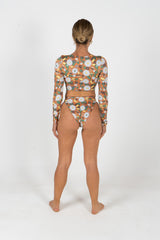 swimwear, ladies, surfing, vest, rash top, rash guard, crop, mushroom, swim, recycled, sustainable, inner relm