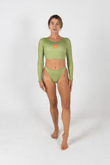 swimwear, ladies, surfing, vest, rash top, rash guard, crop, swim, recycled, sustainable, inner relm